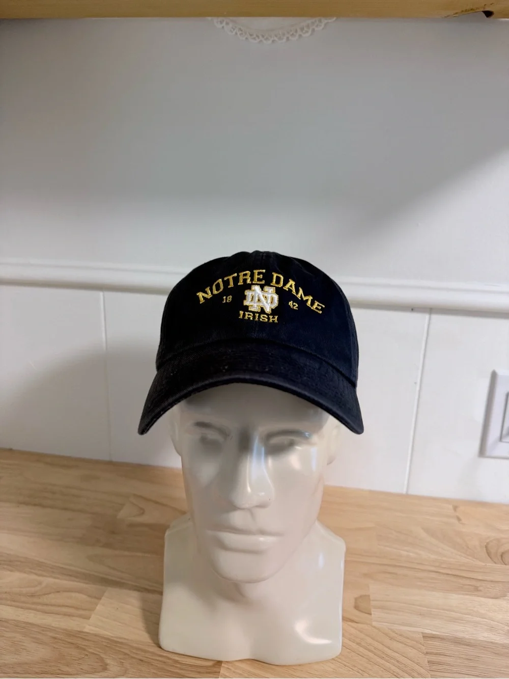 47 Navy Hat Notre Dame 'Irish' Embroidered Logo in Yellow